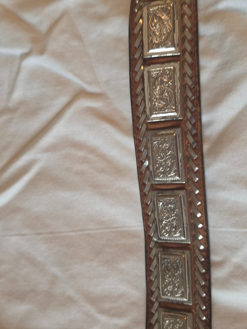 Men's Western Concho Belt - Size 40 - Worn and Classic Style.